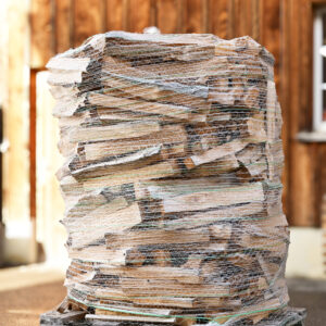 Toggi-Pack, der praktische Ster Brennholz im Netz. Kein Aufbeigen mehr nötig.